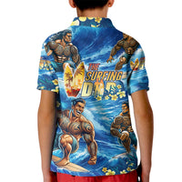 Hawaii Father's Day Kid Polo Shirt The Surfing Dad Polynesian Tattoo DT02 - Polynesian Pride