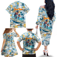 Hawaii Father's Day It's Surfing Time Family Matching Off The Shoulder Long Sleeve Dress and Hawaiian Shirt Aloha L Makuakane DT02 - Polynesian Pride