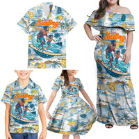 Hawaii Father's Day It's Surfing Time Family Matching Off Shoulder Maxi Dress and Hawaiian Shirt Aloha L Makuakane DT02 - Polynesian Pride