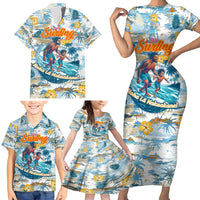 Hawaii Father's Day It's Surfing Time Family Matching Short Sleeve Bodycon Dress and Hawaiian Shirt Aloha L Makuakane DT02 - Polynesian Pride