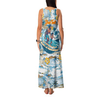 Hawaii Father's Day It's Surfing Time Family Matching Tank Maxi Dress and Hawaiian Shirt Aloha Lā Makuakane