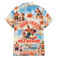 Hawaii Father's Day Family Matching Long Sleeve Bodycon Dress and Hawaiian Shirt Hula With Dad