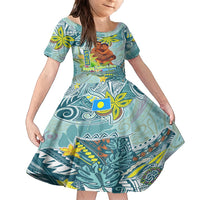 Palau Father's Day Polynesia Family Matching Tank Maxi Dress and Hawaiian Shirt Dad and Son