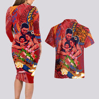 Happy Father's Day French Polynesia Couples Matching Long Sleeve Bodycon Dress and Hawaiian Shirt Family Turtle Hibiscus DT02 - Polynesian Pride