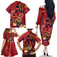 Happy Father's Day French Polynesia Family Matching Off The Shoulder Long Sleeve Dress and Hawaiian Shirt Family Turtle Hibiscus DT02 - Polynesian Pride