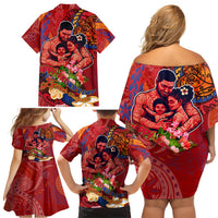 Happy Father's Day French Polynesia Family Matching Off Shoulder Short Dress and Hawaiian Shirt Family Turtle Hibiscus DT02 - Polynesian Pride