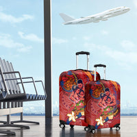Happy Father's Day French Polynesia Luggage Cover Family Turtle Hibiscus