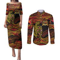 Papua New Guinea 50th Independence Day Couples Matching Puletasi and Long Sleeve Button Shirt Culture Spirit and Sovereignty DT02 Art - Polynesian Pride