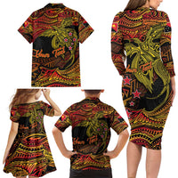 Papua New Guinea 50th Independence Day Family Matching Long Sleeve Bodycon Dress and Hawaiian Shirt Culture Spirit and Sovereignty DT02 - Polynesian Pride