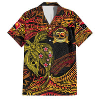Papua New Guinea 50th Independence Day Family Matching Long Sleeve Bodycon Dress and Hawaiian Shirt Culture Spirit and Sovereignty DT02 Dad's Shirt - Short Sleeve Art - Polynesian Pride