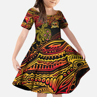 Papua New Guinea 50th Independence Day Family Matching Off Shoulder Maxi Dress and Hawaiian Shirt Culture Spirit and Sovereignty DT02 Daughter's Dress Art - Polynesian Pride