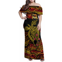 Papua New Guinea 50th Independence Day Family Matching Off Shoulder Maxi Dress and Hawaiian Shirt Culture Spirit and Sovereignty DT02 Mom's Dress Art - Polynesian Pride