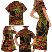 Papua New Guinea 50th Independence Day Family Matching Short Sleeve Bodycon Dress and Hawaiian Shirt Culture Spirit and Sovereignty DT02 - Polynesian Pride