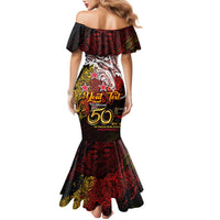 PNG 1975 - 2025 Family Matching Mermaid Dress and Hawaiian Shirt Papua New Guinea 50th Independence Anniversary DT02 - Polynesian Pride
