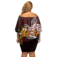PNG 1975 - 2025 Family Matching Off Shoulder Short Dress and Hawaiian Shirt Papua New Guinea 50th Independence Anniversary DT02 - Polynesian Pride