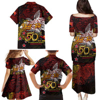 PNG 1975 - 2025 Family Matching Puletasi and Hawaiian Shirt Papua New Guinea 50th Independence Anniversary DT02 - Polynesian Pride