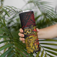 PNG 1975 - 2025 Skinny Tumbler Papua New Guinea 50th Independence Anniversary DT02 - Polynesian Pride