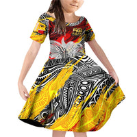 Papua New Guinea 50th Independence Day Family Matching Off Shoulder Short Dress and Hawaiian Shirt Celebrate Our History, Inspire Our Future DT02 Daughter's Dress Art - Polynesian Pride