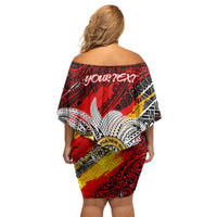 Papua New Guinea 50th Independence Day Family Matching Off Shoulder Short Dress and Hawaiian Shirt Celebrate Our History, Inspire Our Future DT02 - Polynesian Pride