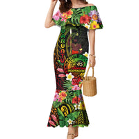 45th Anniversary of Freedom Vanuatu Family Matching Mermaid Dress and Hawaiian Shirt Island Pride Cultural Power Pacific Unity DT02 Mom's Dress Art - Polynesian Pride