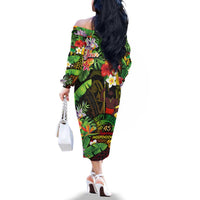 45th Anniversary of Freedom Vanuatu Family Matching Off The Shoulder Long Sleeve Dress and Hawaiian Shirt Island Pride Cultural Power Pacific Unity DT02 - Polynesian Pride