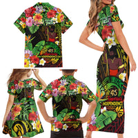 45th Anniversary of Freedom Vanuatu Family Matching Short Sleeve Bodycon Dress and Hawaiian Shirt Island Pride Cultural Power Pacific Unity DT02 - Polynesian Pride