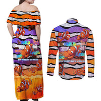 The Ocean Best Dad Couples Matching Off Shoulder Maxi Dress and Long Sleeve Button Shirt Like Marlin Happy Fathers Day To a True Hero - Polynesian Pride