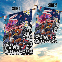 Kiwi New Zealand Rugby Garden Flag Kiwis Mascot Tropical Pattern DT02 - Polynesian Pride