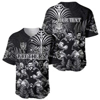 Personalized All Black Brothers Rugby Baseball Jersey New Zealand Maori Haka DT02 - Polynesian Pride