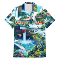 Wailua Falls Hawaii Family Matching Mermaid Dress and Hawaiian Shirt Kauai Natural Beauty DT02 Dad's Shirt - Short Sleeve Art - Polynesian Pride