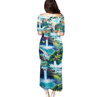 Wailua Falls Hawaii Family Matching Puletasi and Hawaiian Shirt Kauai Natural Beauty DT02 - Polynesian Pride