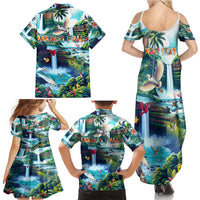 Wailua Falls Hawaii Family Matching Summer Maxi Dress and Hawaiian Shirt Kauai Natural Beauty DT02 - Polynesian Pride