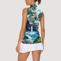 Wailua Falls Hawaii Women Sleeveless Polo Shirt Kauai Natural Beauty