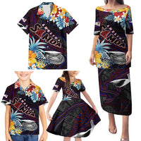 Personalized Amelika Samoa Sharks Polynesia Family Matching Puletasi and Hawaiian Shirt American Samoa DT02 - Polynesian Pride