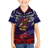 Personalized American Samoa Flag Family Matching Long Sleeve Bodycon Dress and Hawaiian Shirt Eagles Polynesian Art