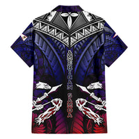 Personalized American Samoa Flag Family Matching Short Sleeve Bodycon Dress and Hawaiian Shirt Eagles Polynesian Art