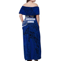 Sharks And American Samoa Off Shoulder Maxi Dress Simple Polynesian Blue