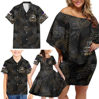 Personalized Shaka Girls America Samoa Family Matching Off Shoulder Short Dress and Hawaiian Shirt Tropical Flowers Vintage DT02 - Polynesian Pride