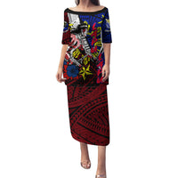 Philippines Lapu Lapu Family Matching Puletasi Dress and Hawaiian Shirt Chief Filipino Tattoo DT02 Mom's Dress Art - Polynesian Pride