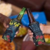 New Zealand Tui Bird 4 in 1 Can Cooler Tumbler Maori Koru Mix Pohutukawa DT04 - Polynesian Pride