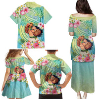 Personalised Hawaii Father's Day Family Matching Puletasi and Hawaiian Shirt Happy Father And Child DT04 - Polynesian Pride