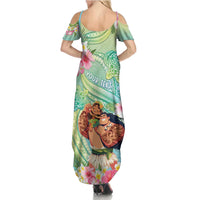 Personalised Hawaii Father's Day Family Matching Summer Maxi Dress and Hawaiian Shirt Happy Father And Child DT04 - Polynesian Pride