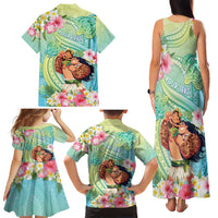 Personalised Hawaii Father's Day Family Matching Tank Maxi Dress and Hawaiian Shirt Happy Father And Child DT04 - Polynesian Pride