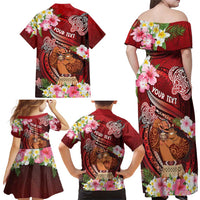 Personalised New Zealand Father's Day Family Matching Off Shoulder Maxi Dress and Hawaiian Shirt Happy Father And Child DT04 - Polynesian Pride