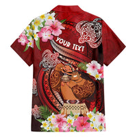 Personalised New Zealand Father's Day Family Matching Off Shoulder Short Dress and Hawaiian Shirt Happy Father And Child DT04 - Polynesian Pride