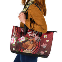 New Zealand Father's Day Leather Tote Bag Happy Father And Child