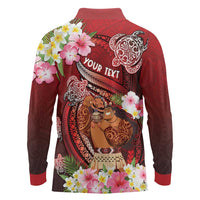 Personalised New Zealand Father's Day Long Sleeve Polo Shirt Happy Father And Child