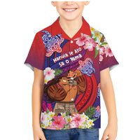 Personalised Samoa Father's Day Family Matching Mermaid Dress and Hawaiian Shirt Happy Father And Child DT04 Son's Shirt Red - Polynesian Pride