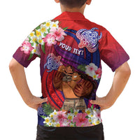 Personalised Samoa Father's Day Family Matching Off Shoulder Maxi Dress and Hawaiian Shirt Happy Father And Child