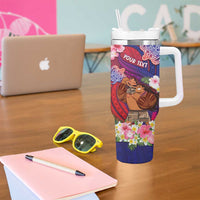 Personalised Samoa Father's Day Tumbler With Handle Happy Father And Child